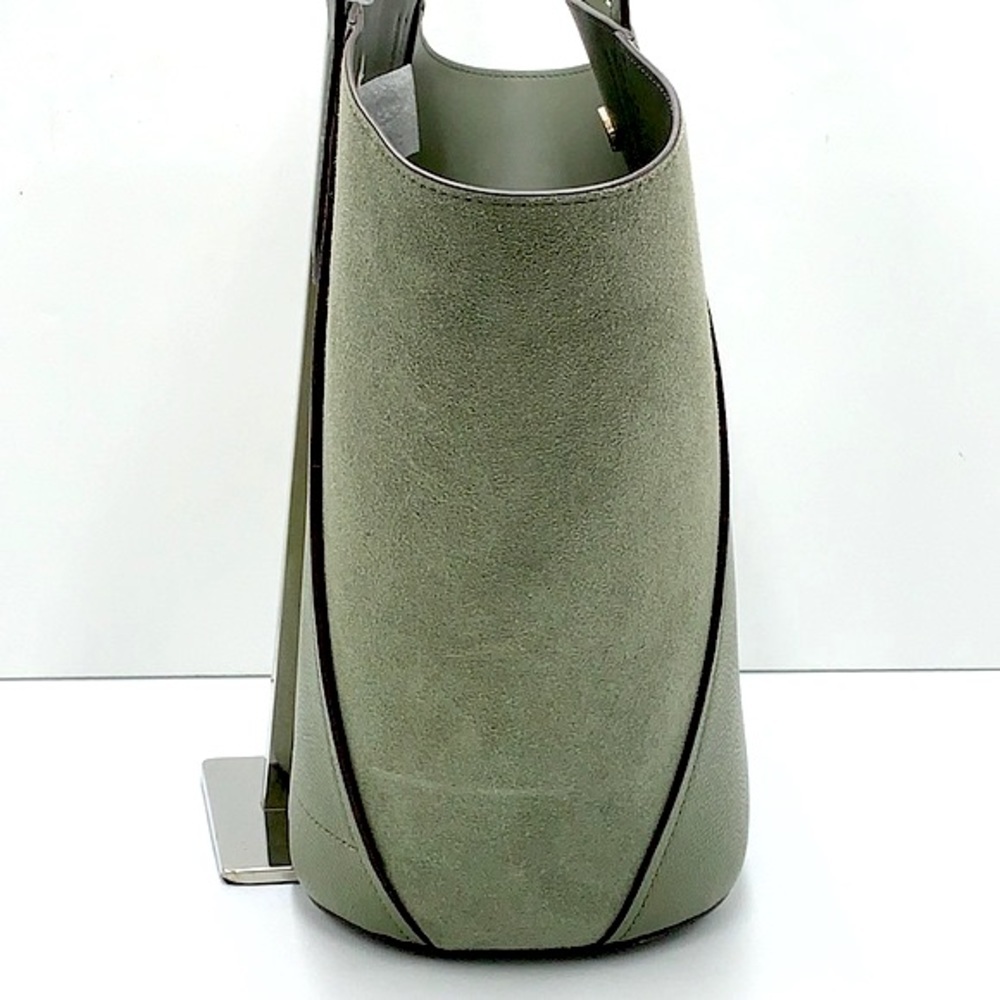 MICHAEL KORS PORTIA LARGE TOTE ARMY GREEN COLOR PEBBLED LEATHER/SUEDE - Picture 5 of 16